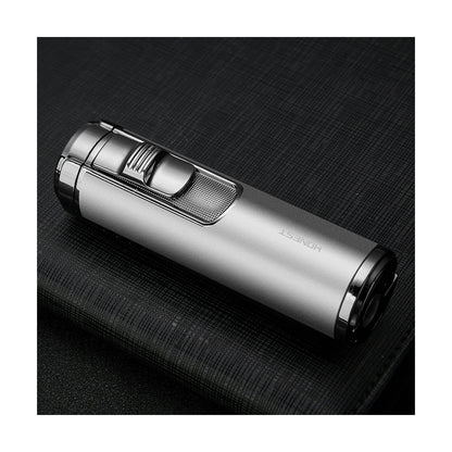 Honest Torch Lighter, 4 Jet Flame Lighter with Punch,Refillable Butane Windproof Lighter Gift for Men (Without Gas)