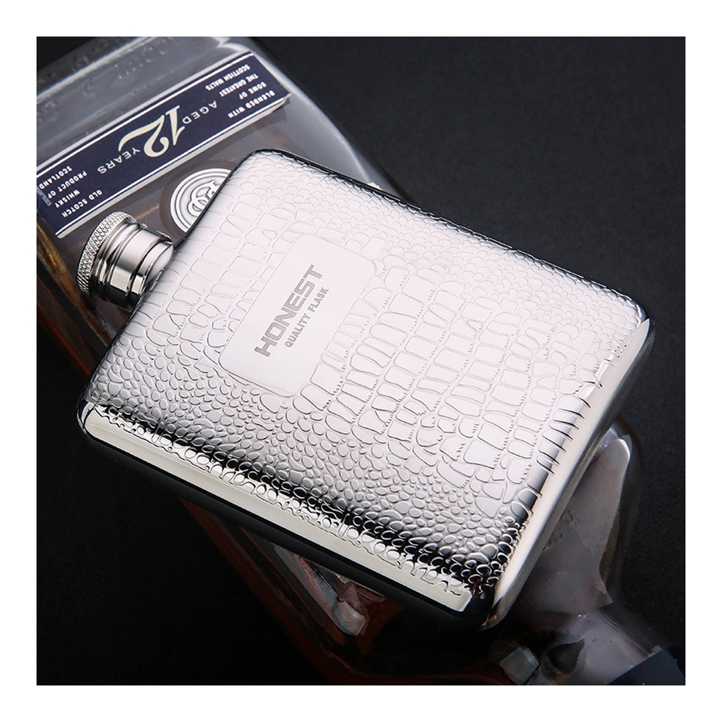 Honest Genuine 304 Stainless Steel Mini Liquor Flask Portable Outdoor Metal Hip Flask 6oz with Funnel