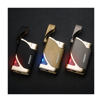 Honest Ultra-Slim Refillable Windproof Lighter with LED Light, Mini Creative Jet Lighter, Best-Selling Wholesale