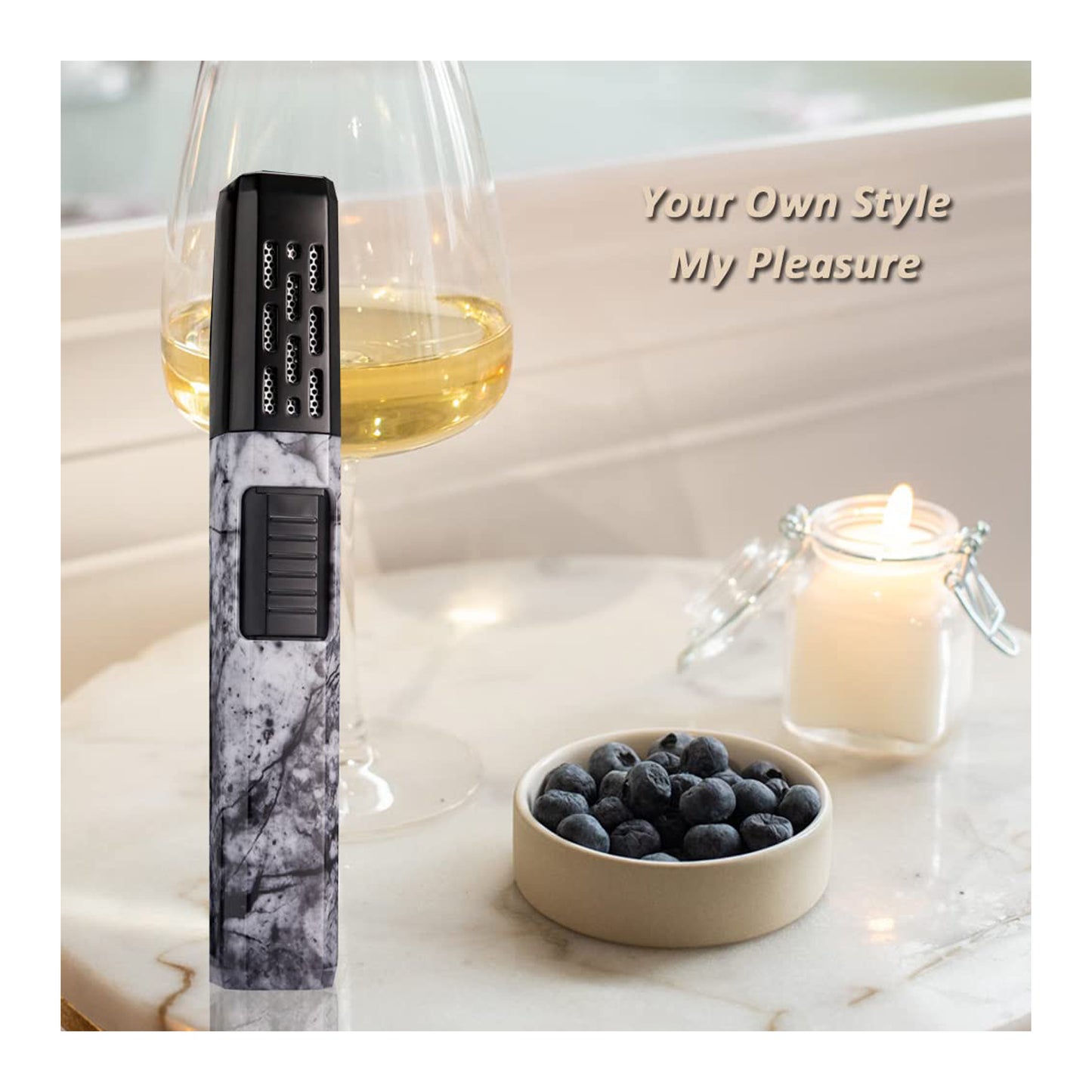 HONEST Refillable Butane Torch Lighter – Adjustable Jet Flame Pen Torch for Grilling, BBQ, Candles, and Camping