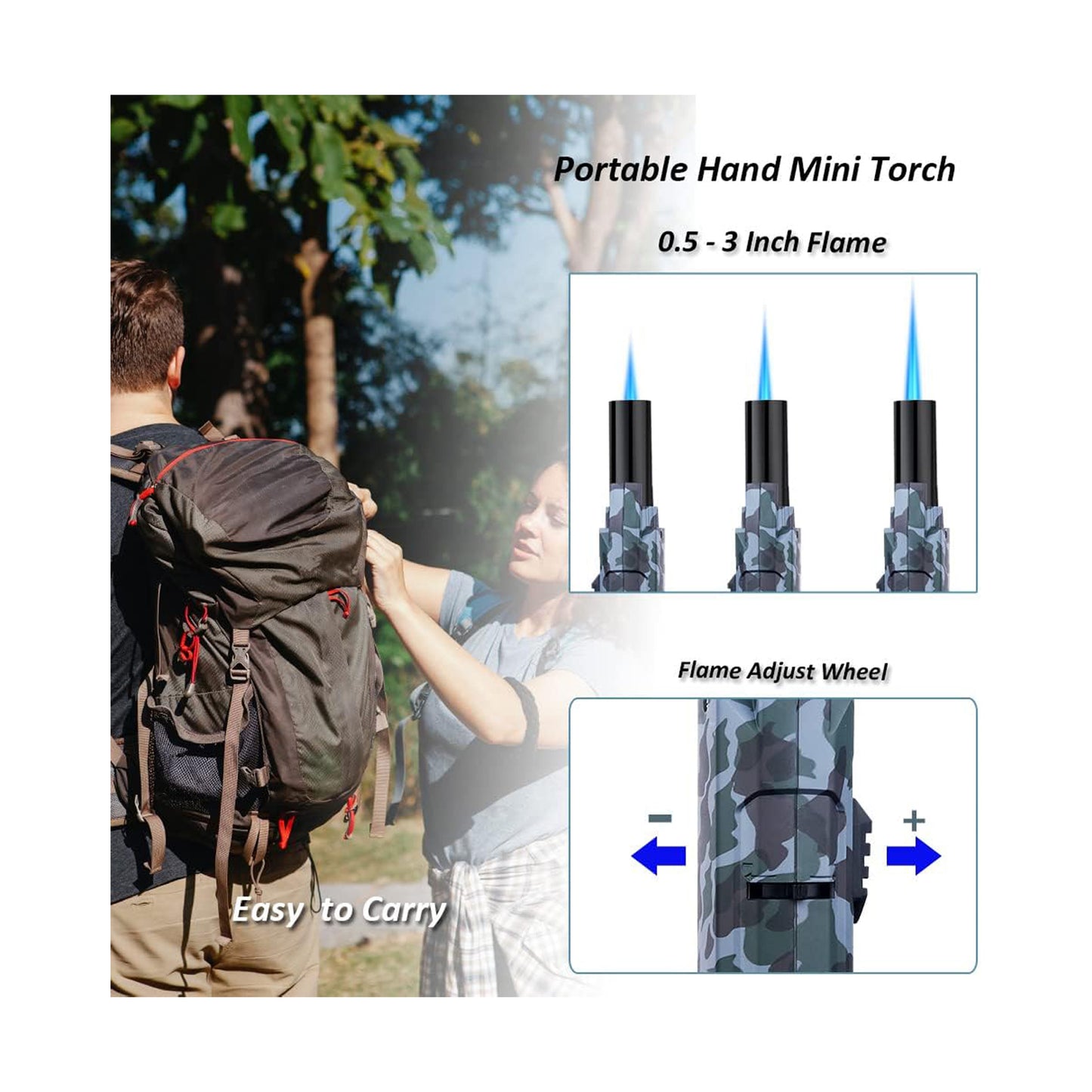 Honest Turbine Torch Jet Torch Butane Lighter with Gift Box Windproof Adjustable Jet Flame Lighters Refillable Solar Beam Torch Lighter for Hiking Travel BBQ Camping Butane Not Included