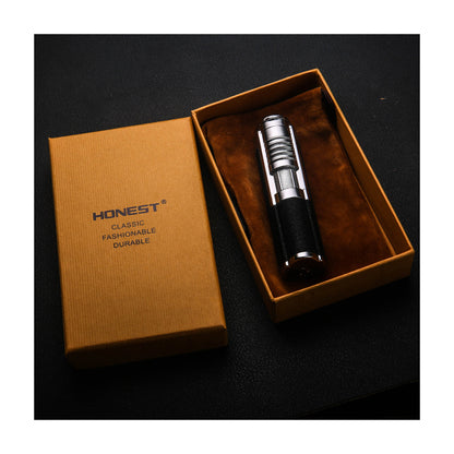 Honest Portable Refillable Metal Butane Lighter with Straight Jet Flame Outdoor Windproof Pocket Lighter Personalized Gift for Men