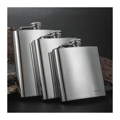 Honest Fashion High-End 6oz Stainless Steel Flask Portable Outdoor Pocket Liquor Flask Thickened 304 Stainless Steel Alcohol Flask