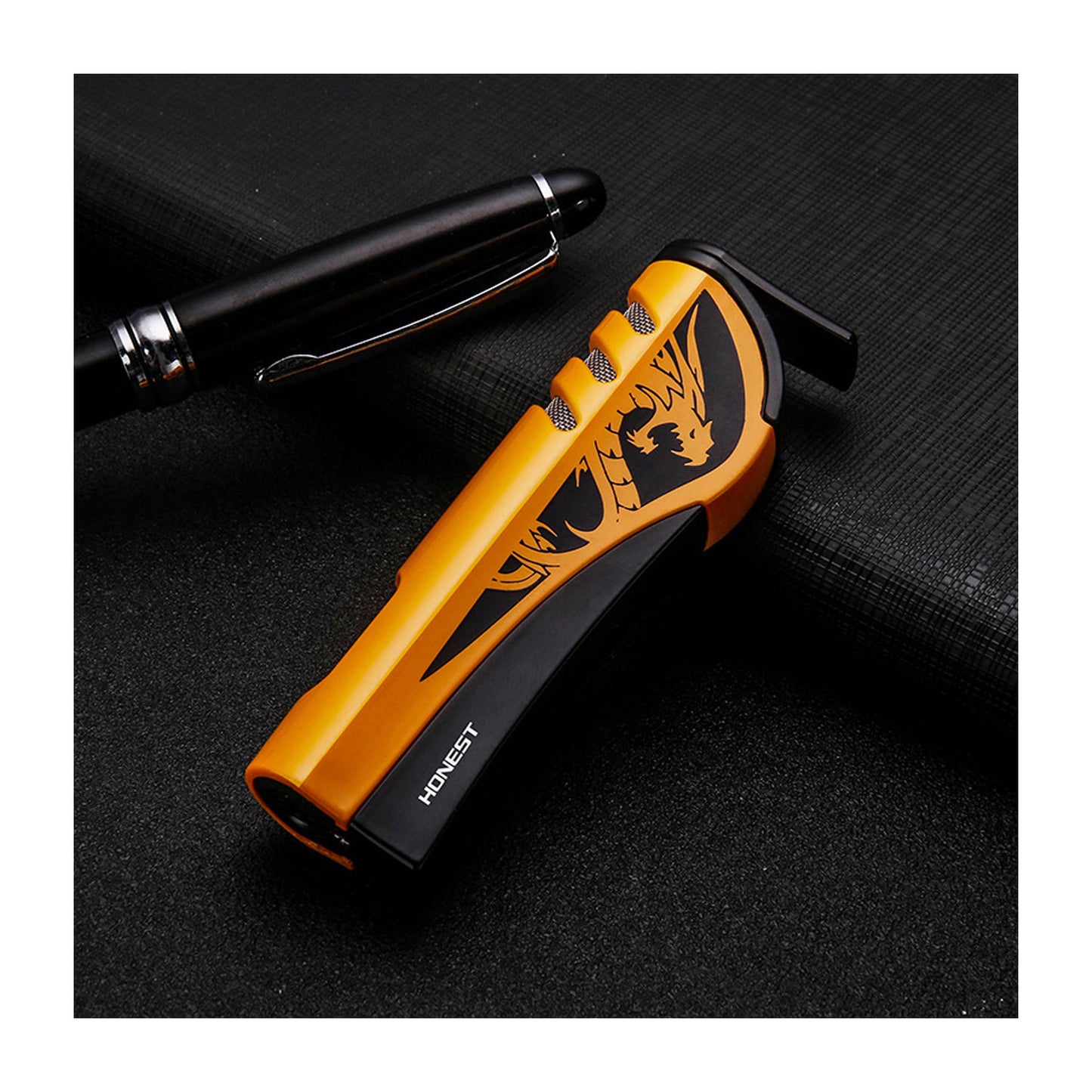 HONEST Blue Flame Torch Lighter Refillable Gas Lighter Creative Metal Design Unique Gift Idea for Men and Women