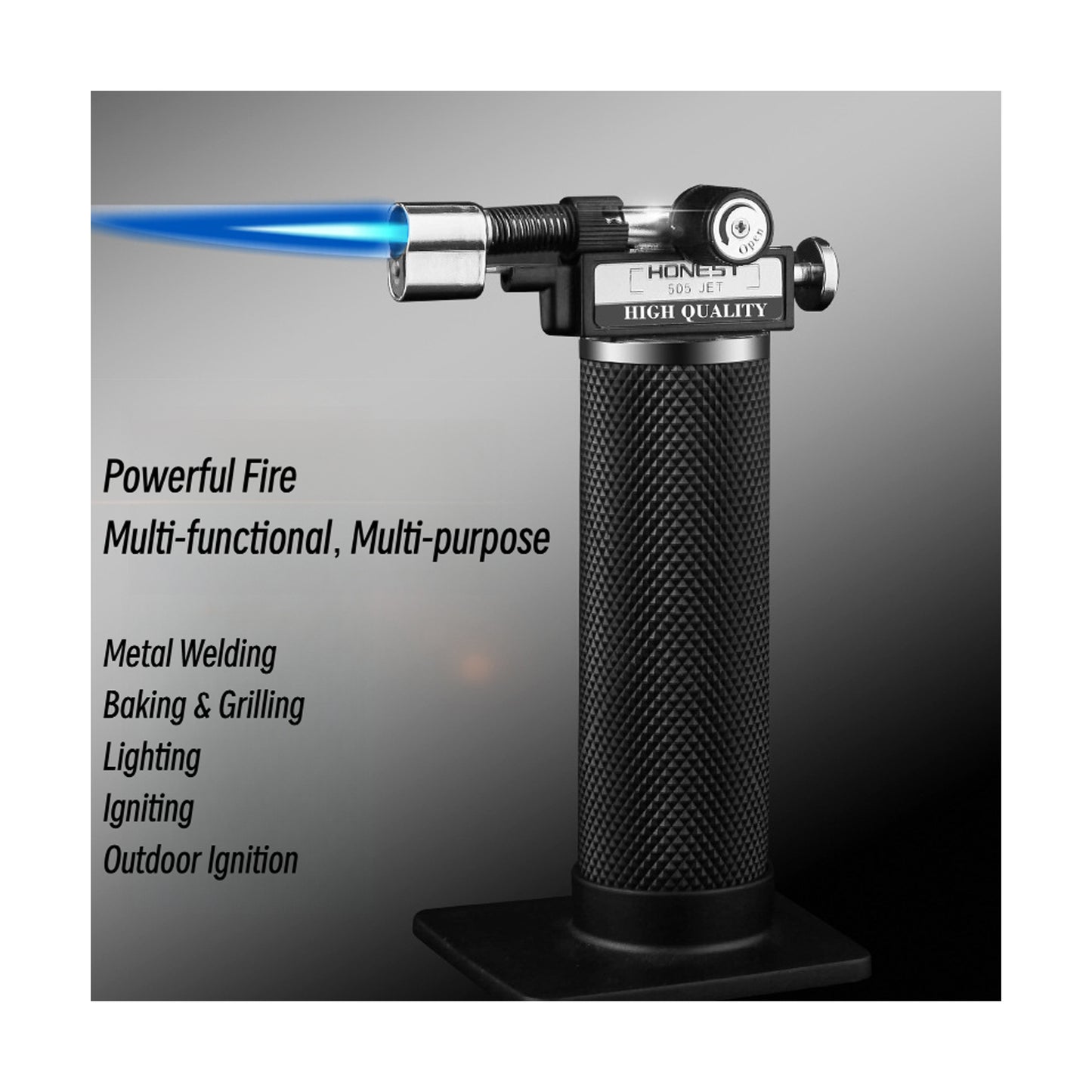 Honest Windproof Straight Jet Torch Lighter Metal Outdoor Welding BBQ Baking Camping Refillable Tool Manufacturer