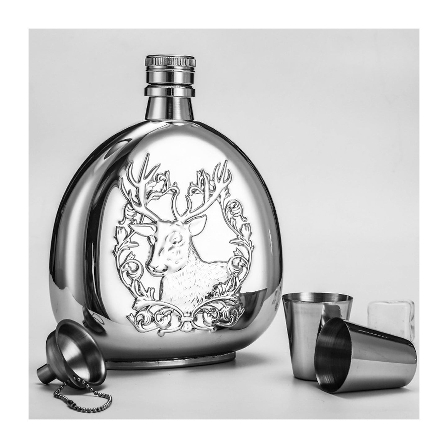 Honest 304 Stainless Steel Hip Flask 17oz Large Capacity Outdoor Liquor Flask Gift Set with Funnel