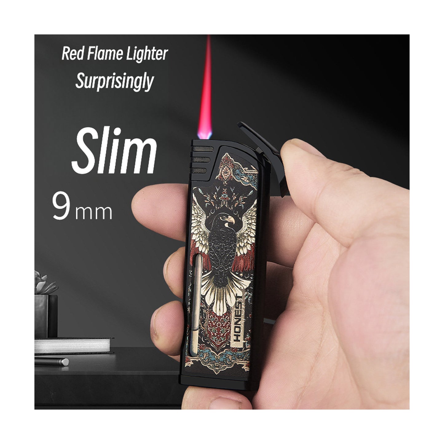 Honest Slim Windproof Lighter Trendy Metal Design High Appearance Refillable Gas Lighter Gift Edition