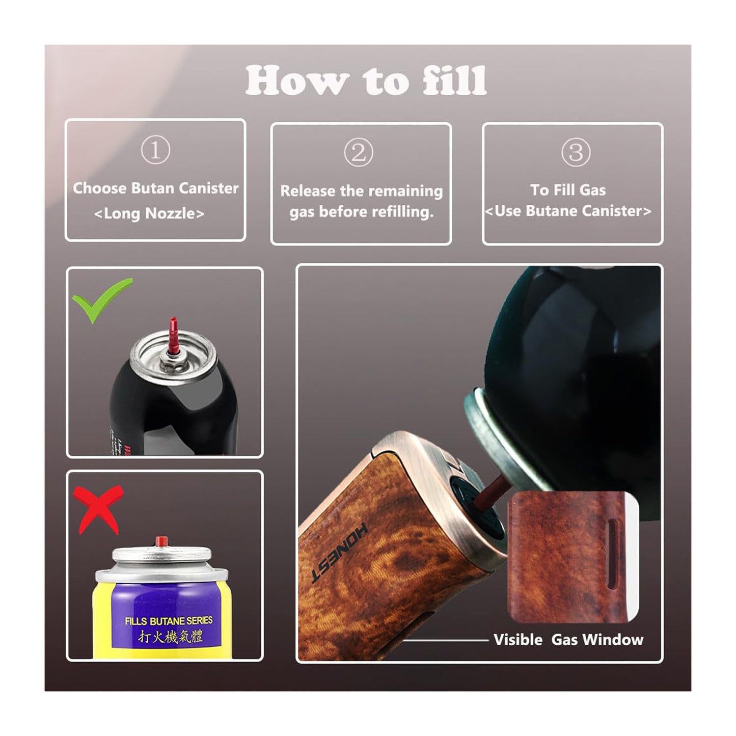 HONEST Triple Jet Torch Lighter with Built-in Punch and Visible Gas Window – Refillable, Adjustable Flame Intensity, Perfect for BBQ, Kitchen, Fireplace, and Candles – Ideal Gift for Men