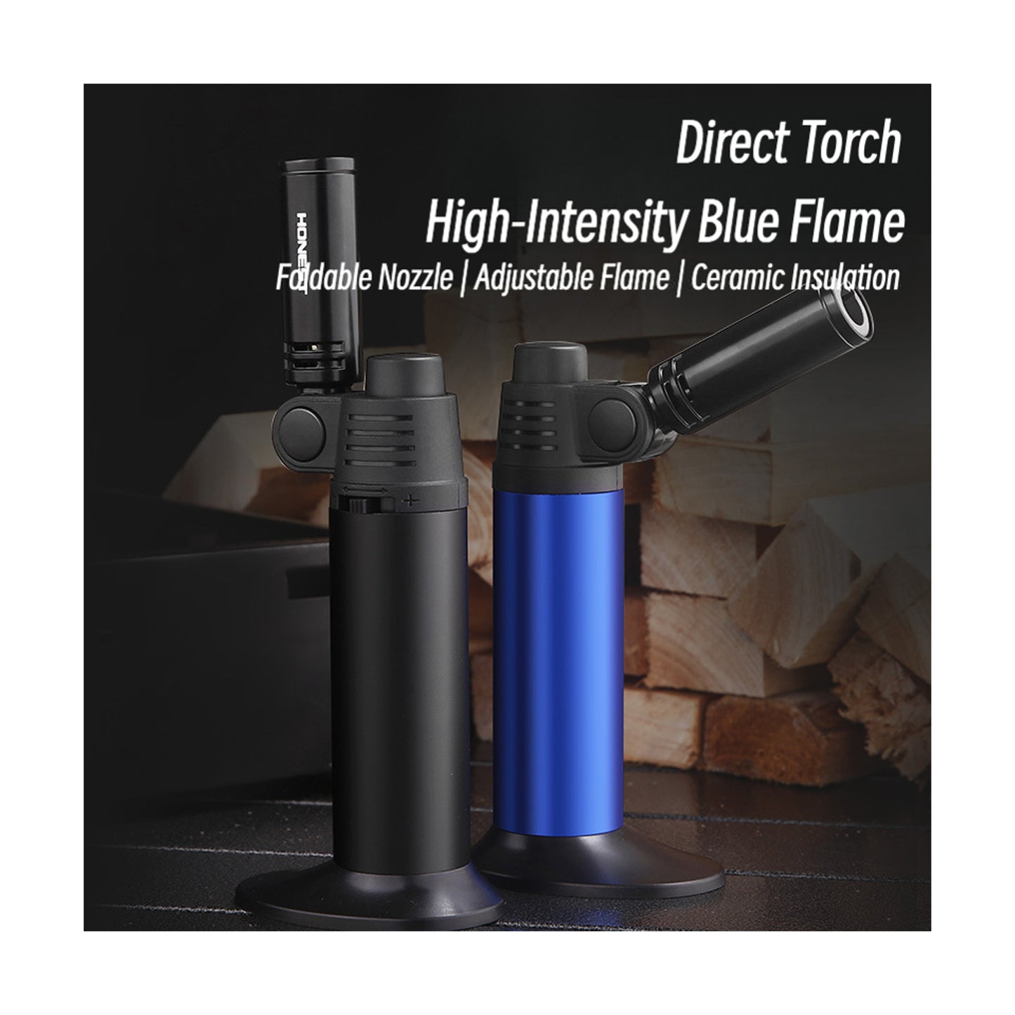Honest Curved Metal Turbo Lighter – Windproof Refillable Torch, Small Welding Gun for Incense & Outdoor Camping Tools