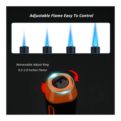 Refillable Butane Torch Lighter – Single Jet Flame for Candles, Grills, BBQ, and Camping (Gas Not Included)