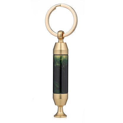 Honest Solid Brass 2-in-1 Cigar Punch Cutter Cigar Needle with Keychain, Cigar Draw Enhancer, Premium Cigar Accessories Tool