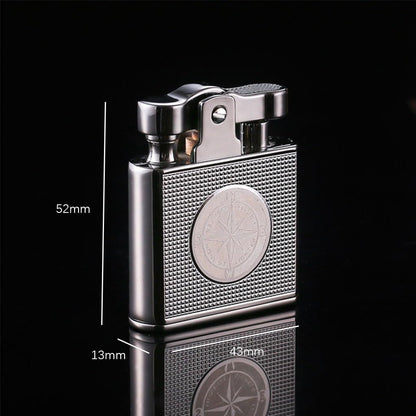 Honest Metal Vintage Kerosene Lighter, Classic Soft Flame Lighter, Push to Ignite, Exquisite Craftsmanship, Reusable, Cigar Candle, Gift Box Packaging, Men's Gift