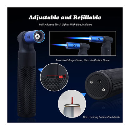 HONEST Adjustable Butane Blow Torch – Sleek Cooking Torch Lighter for Camping, Home Use, Welding, and Culinary Applications