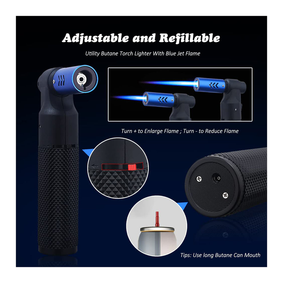 HONEST Adjustable Butane Blow Torch – Sleek Cooking Torch Lighter for ...