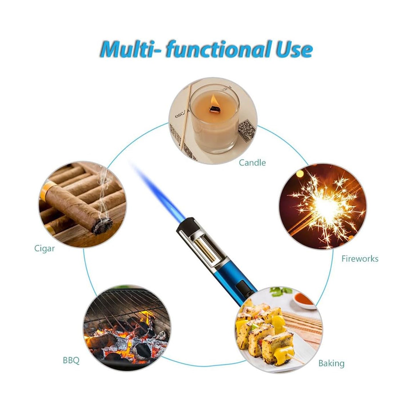 Honest Torch Lighters Butane Lighters Refillable Single Jet Flame for Candle Grill BBQ Camping