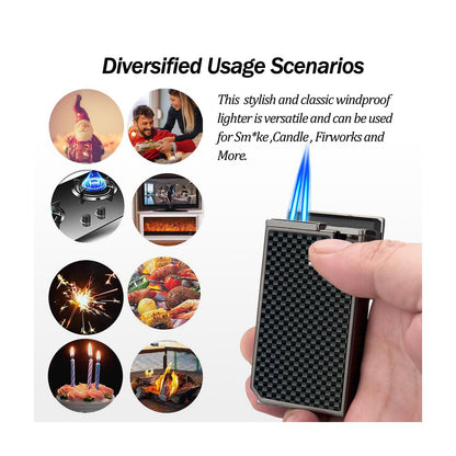 HONEST Mini Butane Torch Lighter - Refillable Double Flame with Visible Window, Adjustable Jet Flame - Perfect Gift for Men and Women (Butane Not Included)