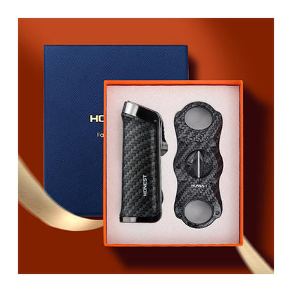 HONEST Triple Jet Torch Lighter with Built-in Punch and Visible Gas Window – Refillable, Adjustable Flame Intensity, Perfect for BBQ, Kitchen, Fireplace, and Candles – Ideal Gift for Men