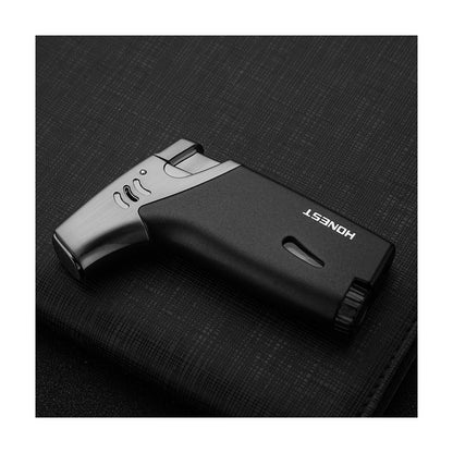 Honest Outdoor Angled Jet Torch Lighter Metal Refillable Windproof Flame for Camping Incense Mosquito Coil and Moxa Heating
