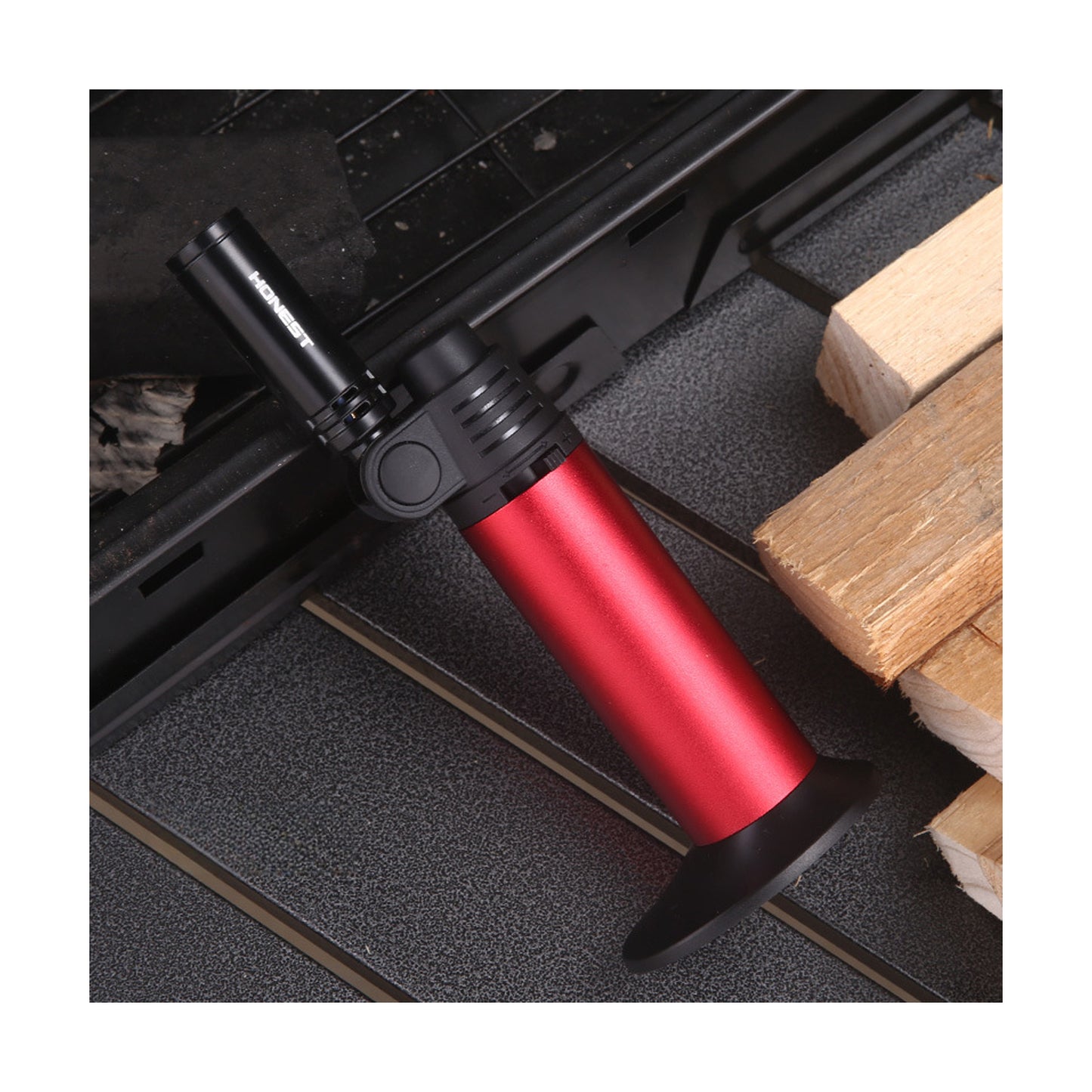 Honest Curved Metal Turbo Lighter – Windproof Refillable Torch, Small Welding Gun for Incense & Outdoor Camping Tools