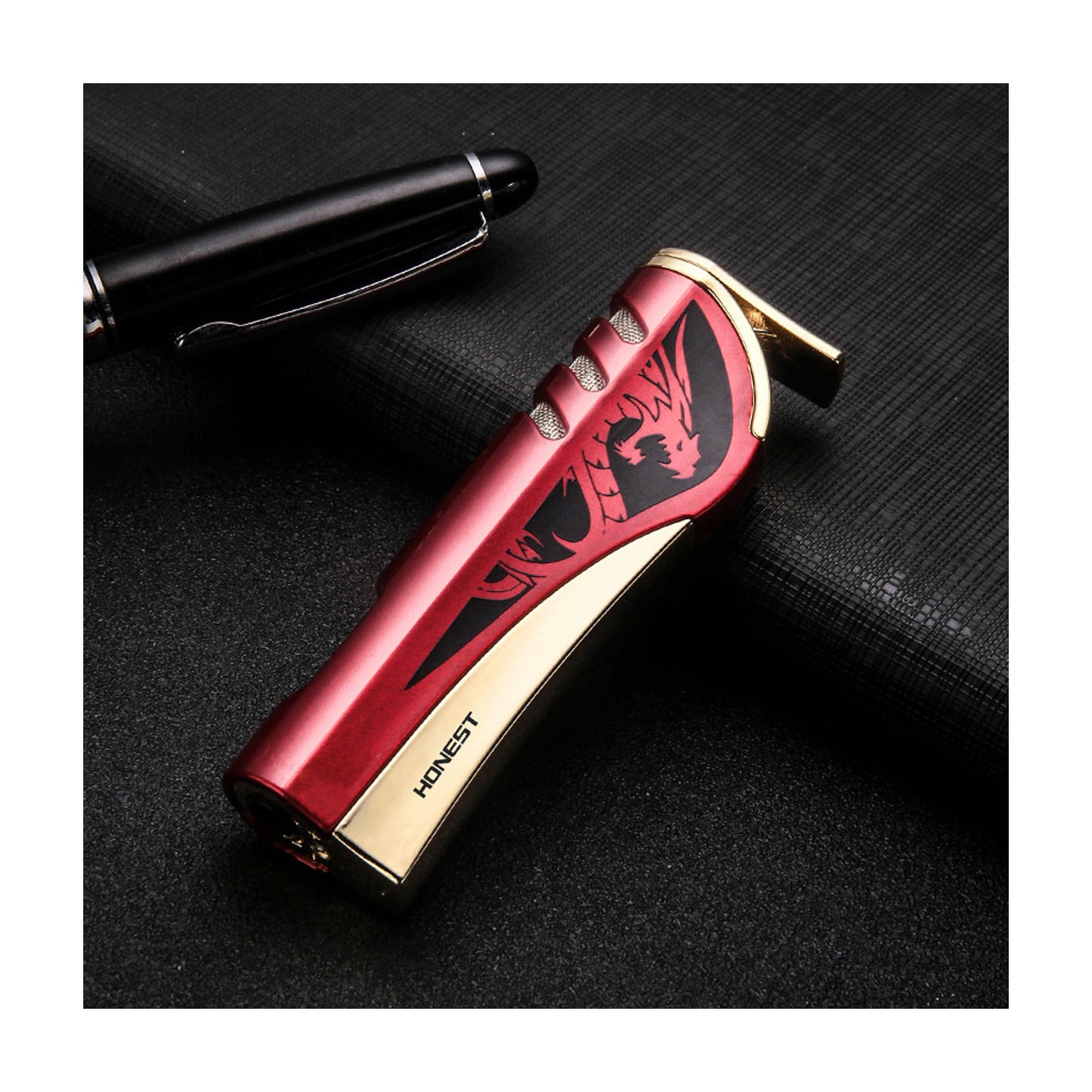 HONEST Blue Flame Torch Lighter Refillable Gas Lighter Creative Metal Design Unique Gift Idea for Men and Women