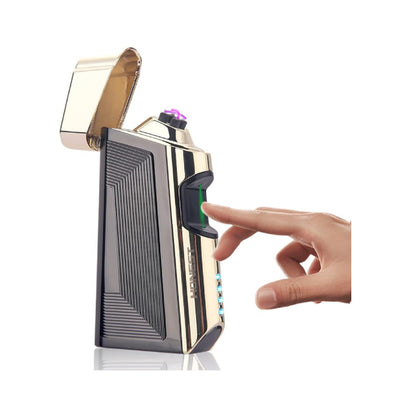 Windproof Arc Lighter – USB Rechargeable Plasma Ignition with LED Power Display, Smart Safety Protection, Sleek Metal Body, Long-Lasting Battery