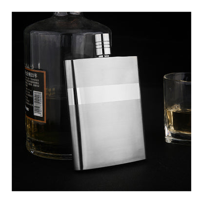 Honest Stylish 6oz Hip Flask 304 Stainless Steel Portable Alcohol Flask with Polished Finish for Outdoor Travel and Gifts