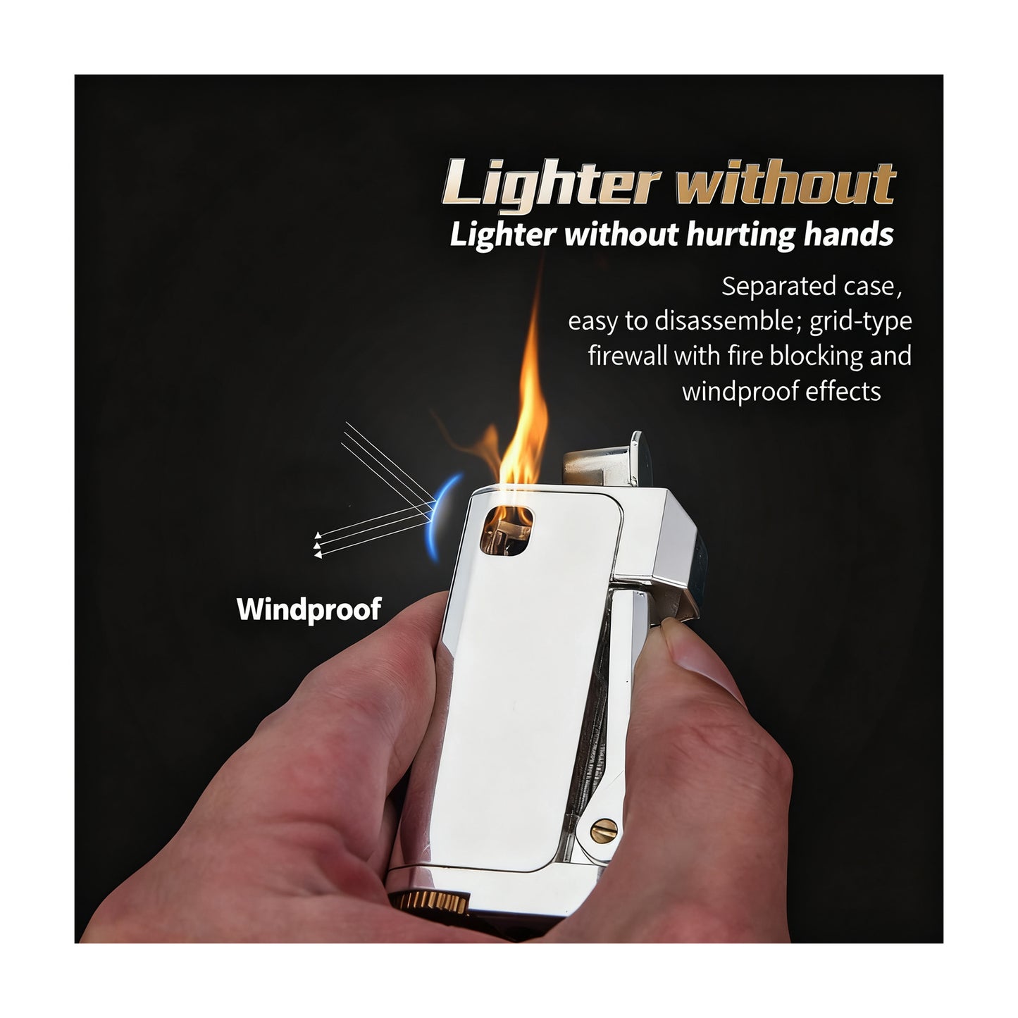 Honest Retro Kerosene Lighter Fire On Three Sides Copper Heavy Duty Vintage Windproof Oil Lighter Wit Gift Box (No Fuel)