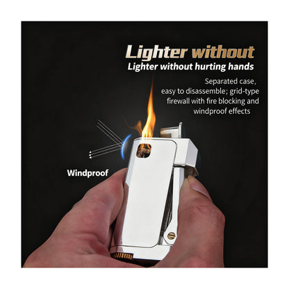 Honest Retro Kerosene Lighter Fire On Three Sides Copper Heavy Duty Vintage Windproof Oil Lighter Wit Gift Box (No Fuel)