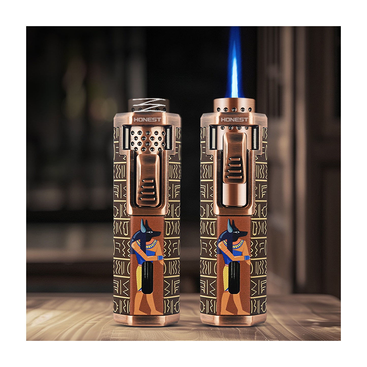 Honest Vintage Refillable Butane Jet Flame Metal Lighter Luxury Creative Personalized Gift for Boyfriend