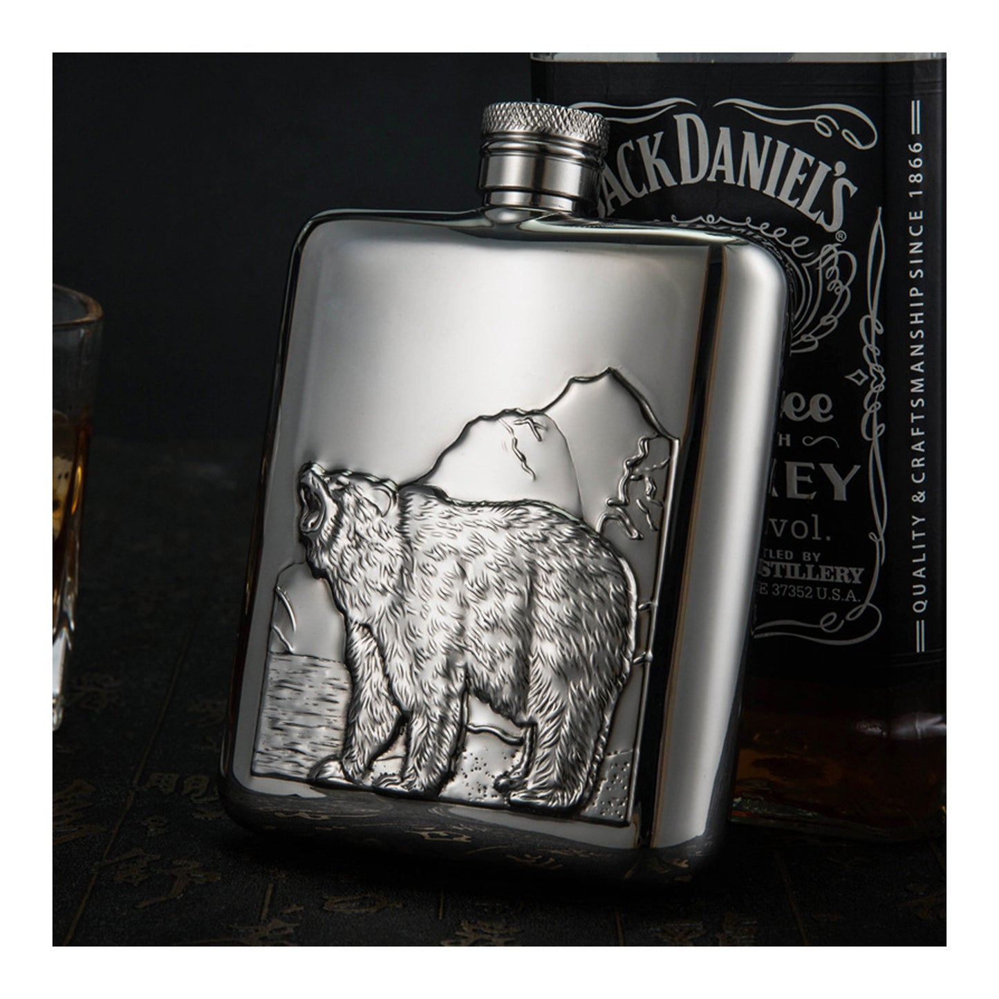Honest Genuine 304 Stainless Steel Hip Flask 6oz Portable Outdoor Handmade Liquor Flask with Funnel