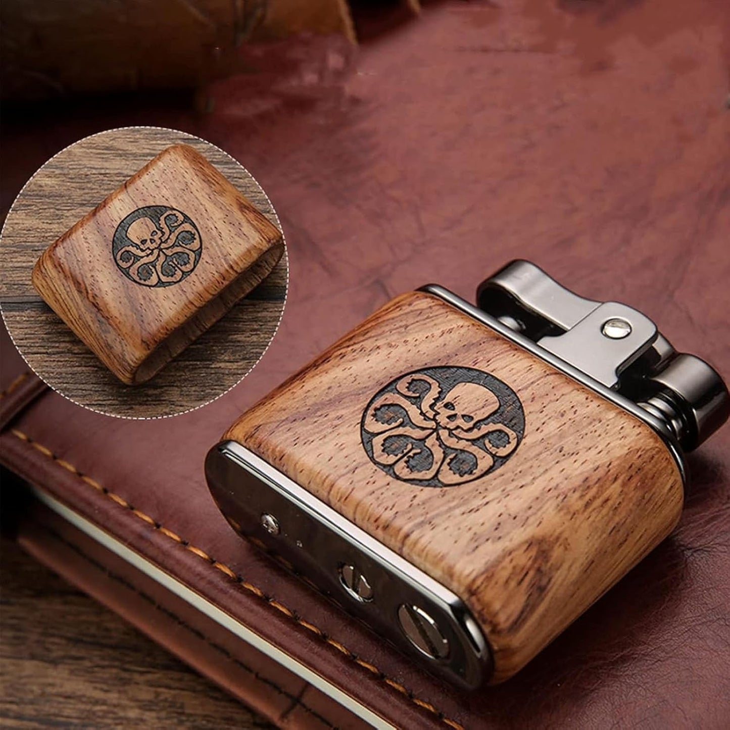 Honest Windproof Vintage Antique Trench Lighter, Old-Fashioned Refillable Metal Kerosene Lighters, Rocker Arm Petrol Oil Ignition and Adjustable Soft Flame Best Gift for to Father Husband