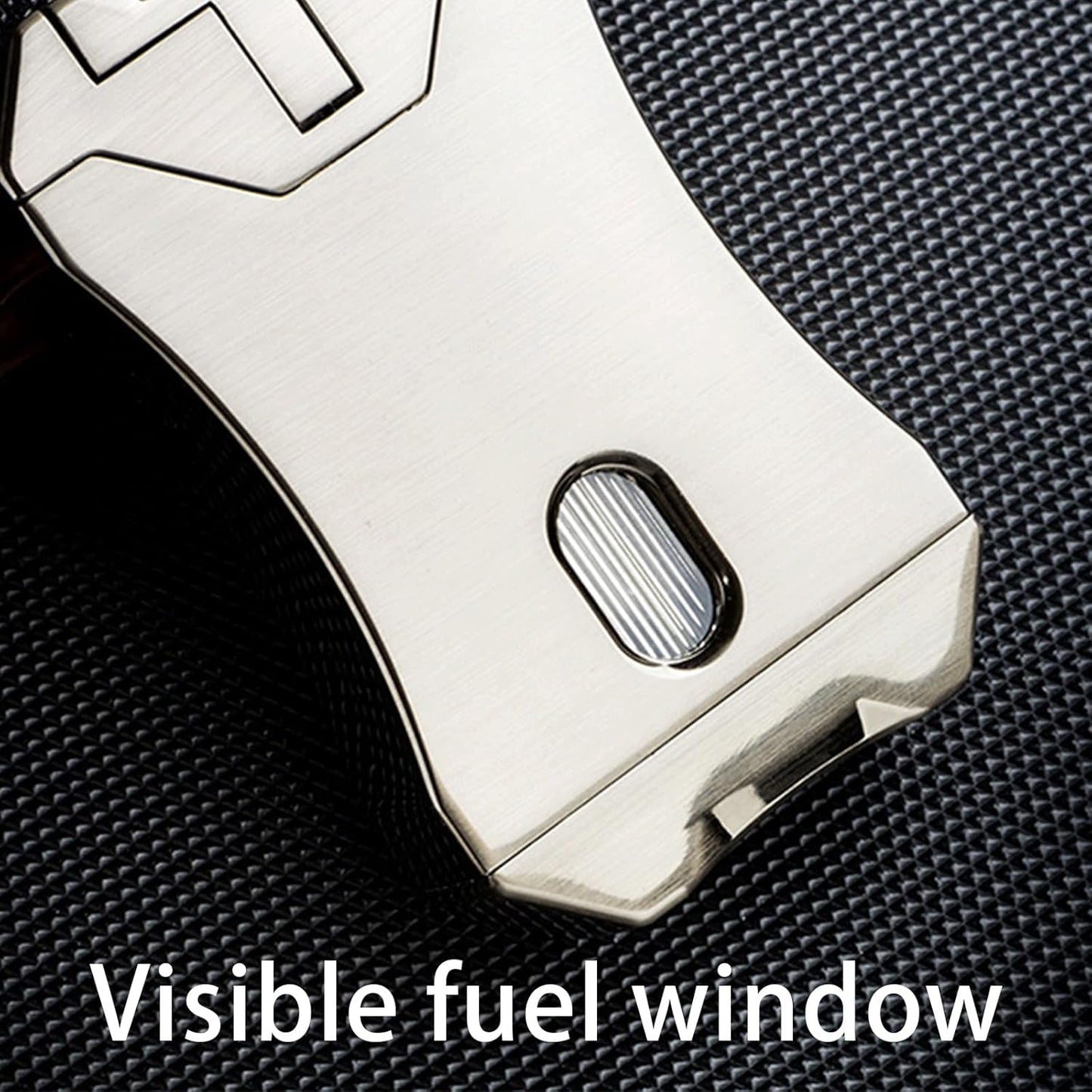 Honest Windproof Four-Jet Flame Lighter, Pure Metal, Butane Refillable, Multi-Function, with Viewing Window, Gift