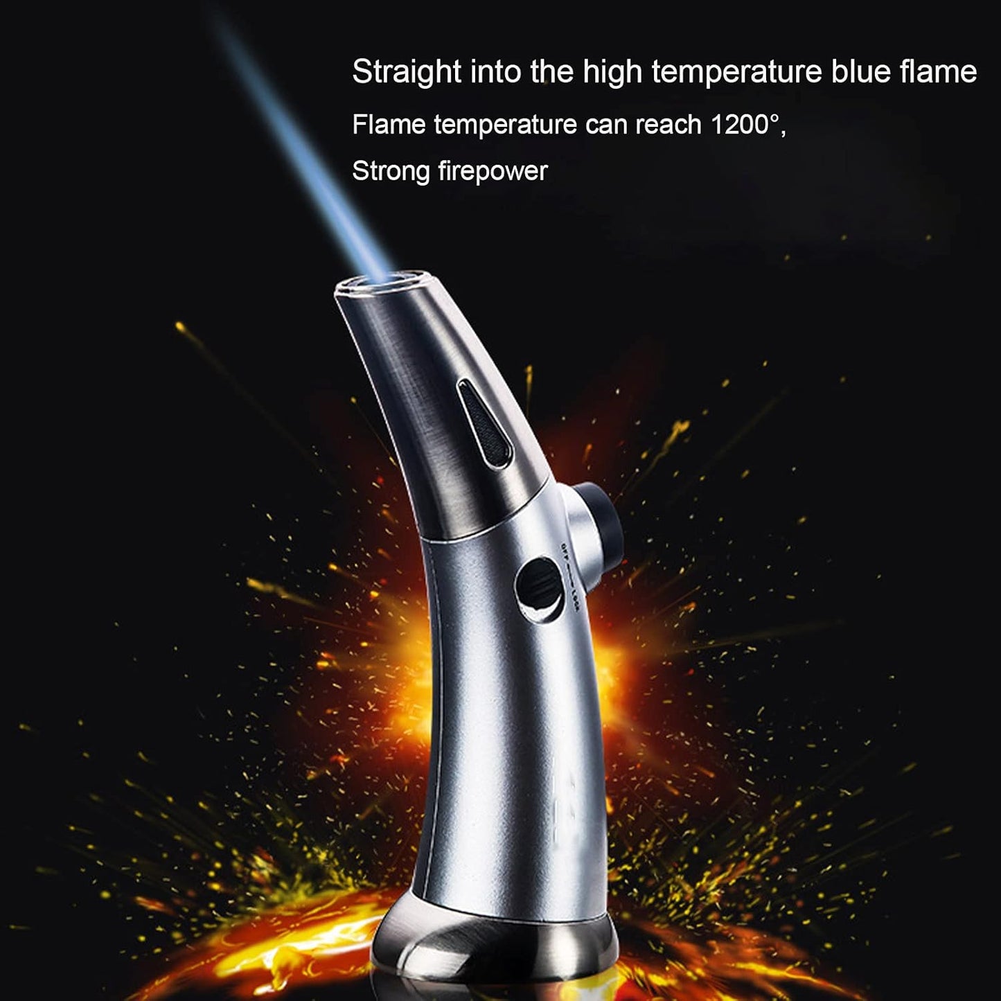 Honest Portable Spray Gun Adjustable Flame Size in One Hand Butane Torch Refillable Cigar Straight Into the Fixed Flame Lighter Continuous Flame Lock