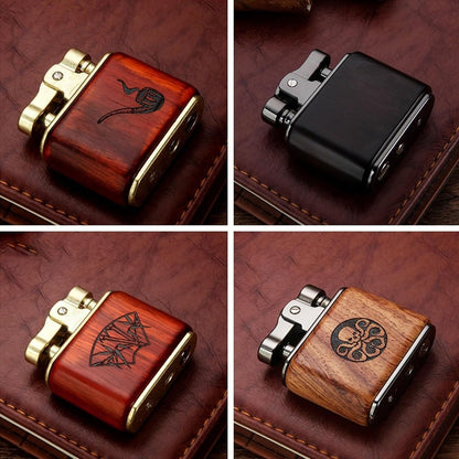 Honest Windproof Vintage Antique Trench Lighter, Old-Fashioned Refillable Metal Kerosene Lighters, Rocker Arm Petrol Oil Ignition and Adjustable Soft Flame Best Gift for to Father Husband