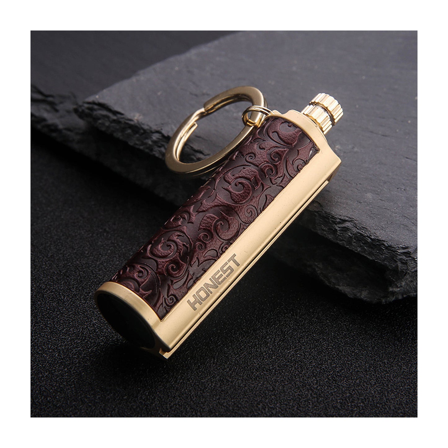 Honest Permanent Match,Keychain Matchstick Fire Starter Immortal Lighter,Flint Match Stick Kerosene Refillable Lighter for Outdoor Camping Survival