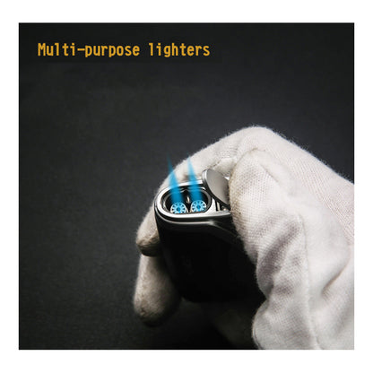 Dual Jet Flame Windproof Torch Lighter, Refillable Metal Lighter with Creative Design – Factory Direct Sale of Premium Quality Gas Lighters