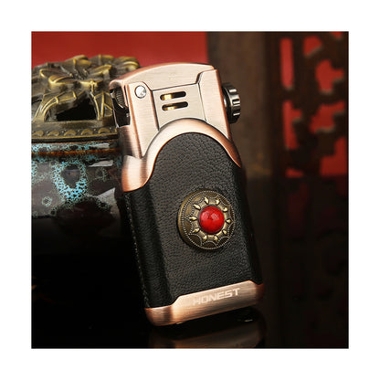 Honest Leather Lighter Soft Flame Antique Style Refillable Vintage Candle Lighters for Collection Gift