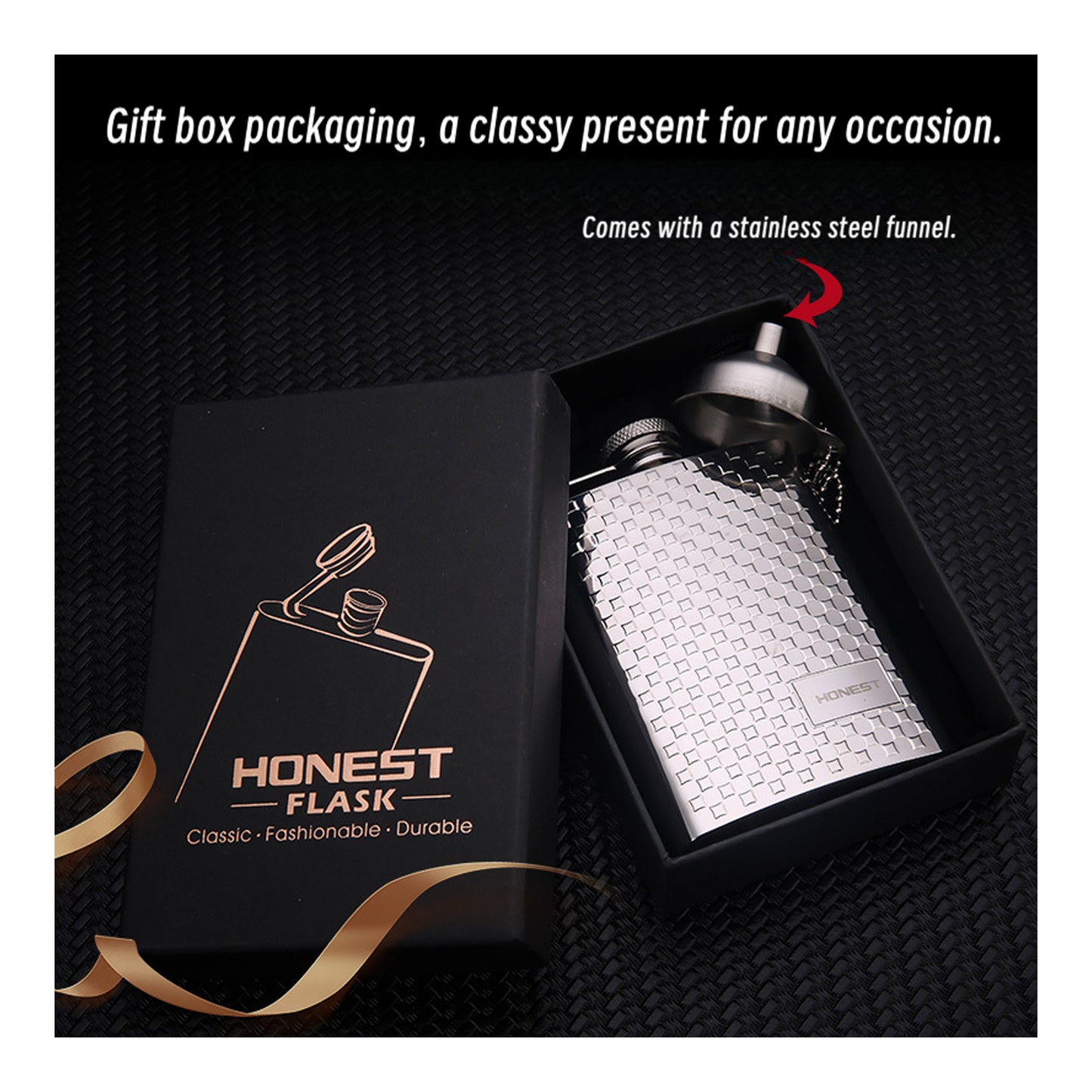 Honest 4oz Stainless Steel Hip Flask 304 Food Grade Metal Portable Pocket Alcohol Flask for Outdoor Travel US EU Russia Users