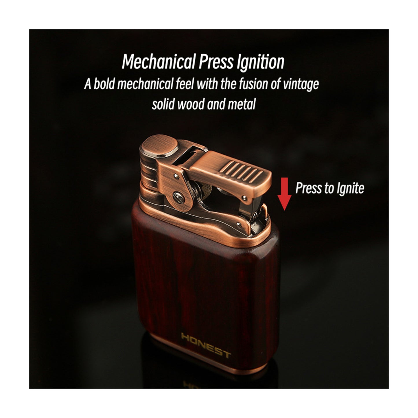 Honest Premium Windproof Kerosene Lighter for Men Retro Vintage Sandalwood Durable Creative Gift