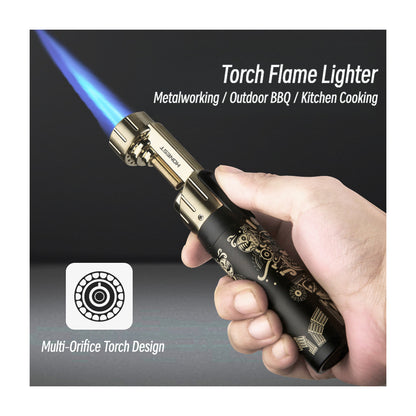 Honest Metal Windproof Blue Flame Torch Lighter Refillable Butane High Heat Outdoor Igniter
