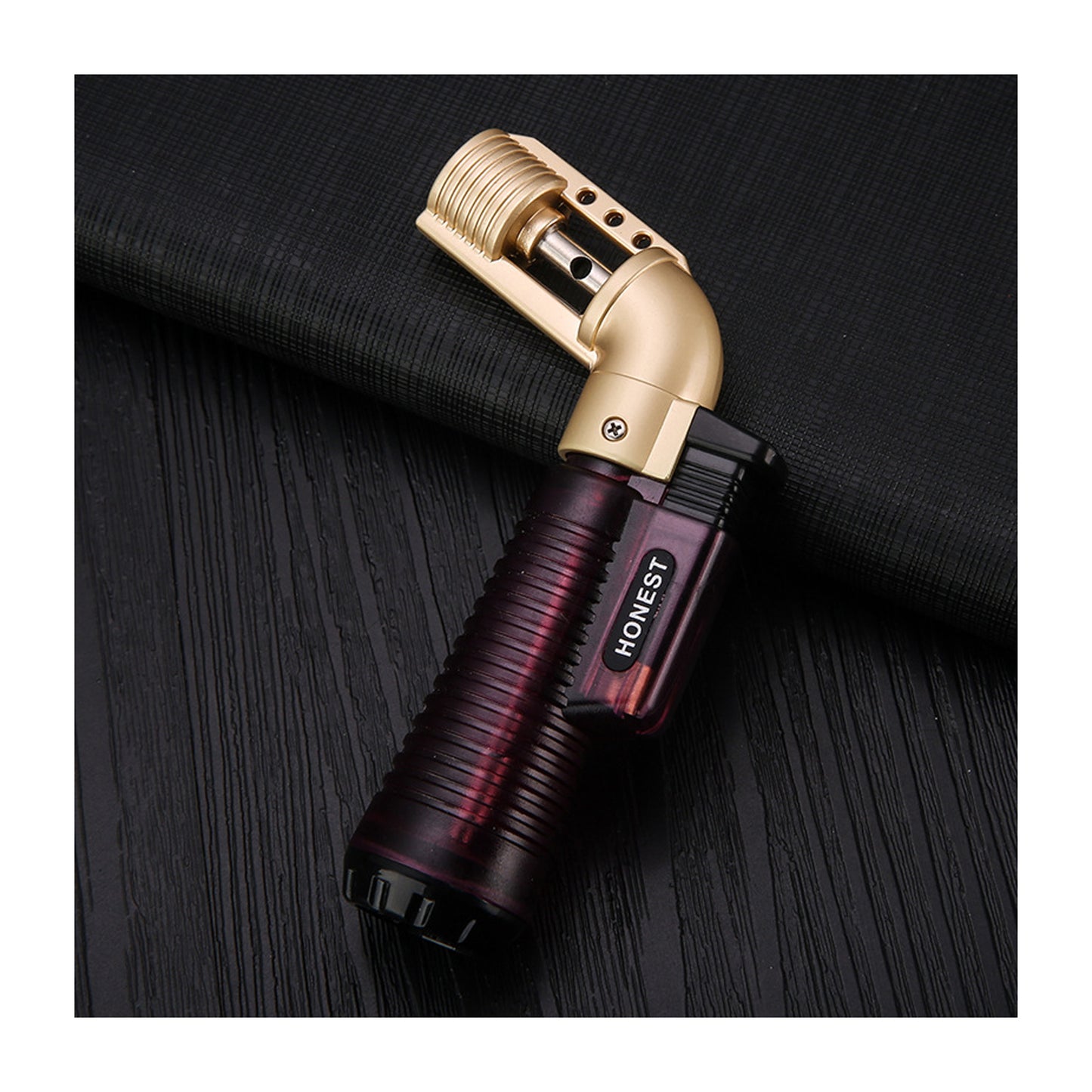 Honest Bent Neck Metal Jet Torch Lighter Refillable Gas Lighter Portable Transparent Mini Torch for and Sandalwood Use