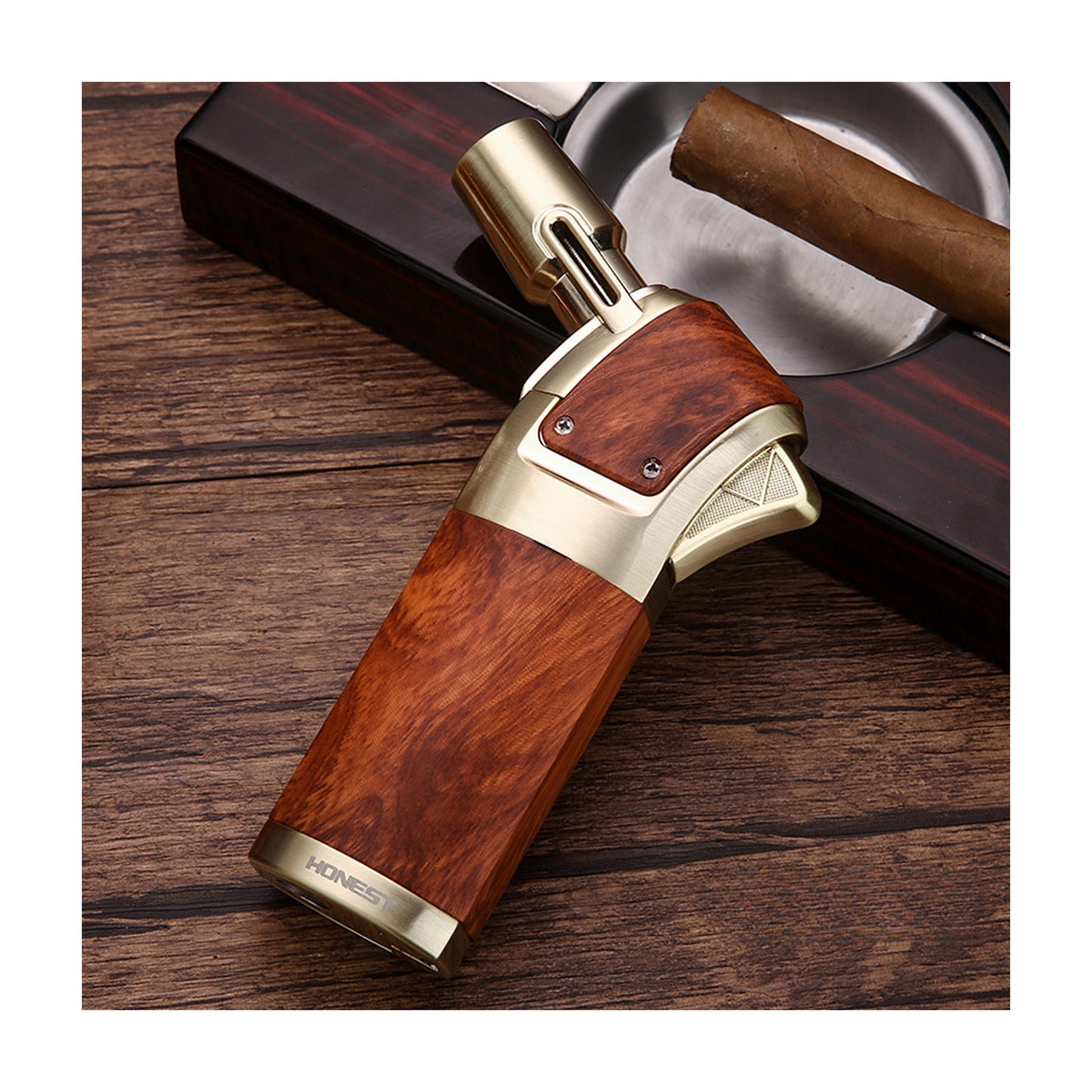 Honest Small Jet Flame Butane Torch Lighter Refillable Metal High Heat Windproof Ignition Tool
