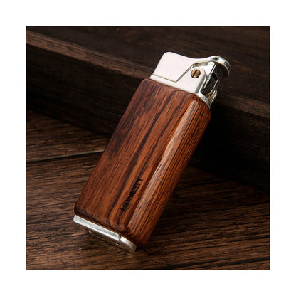 Honest Wood Vintage Antique Kerosene Lighter, Reusable Soft Flame Lighter with Wooden Box, Cool Flip Lighter for Men, Dads, Husbands Gift
