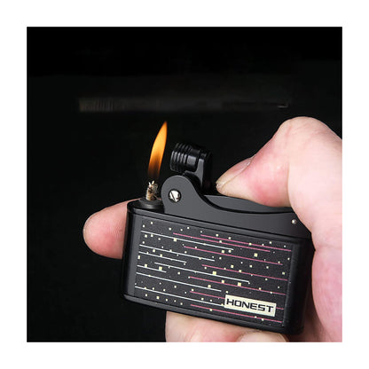 Honest Old-Fashioned Nostalgic Grinding Wheel Kerosene Lighter UV Printing Heavy Duty Vintage Oil Lighter (No Fuel)