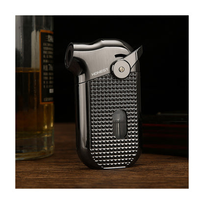 Honest Windproof Refillable Butane Jet Flame Metal Lighter Blue Flame Luxury Stylish Gift for Men