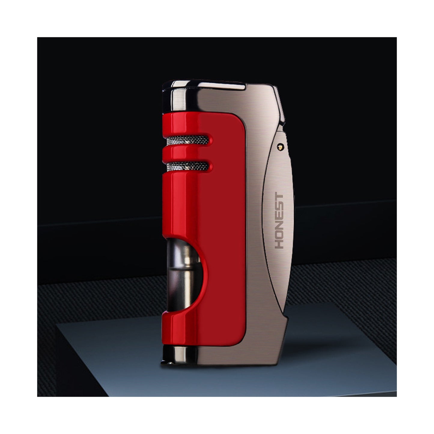 Honest Premium Creative Jet Flame Lighter Metal Refillable Lighter with Built-In Precision Cutter Tool
