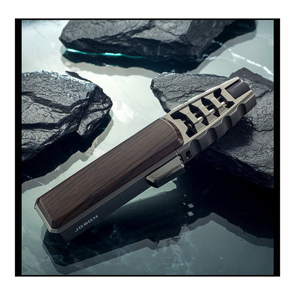 Windproof Blue Flame Butane Torch Lighter – Refillable Metal Jet Flame Tool for Baking, Cooking, and Custom Gifts