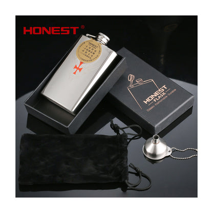Honest 304 Stainless Steel Hip Flask 5 oz Portable Metal Liquor Flask for Men Outdoor Travel