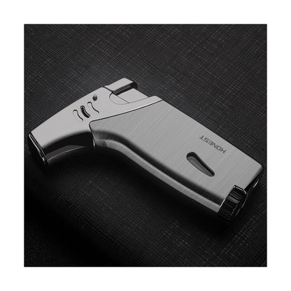 Honest Outdoor Angled Jet Torch Lighter Metal Refillable Windproof Flame for Camping Incense Mosquito Coil and Moxa Heating