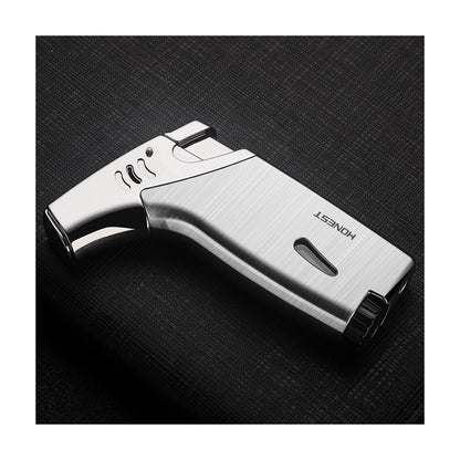 Honest Outdoor Angled Jet Torch Lighter Metal Refillable Windproof Flame for Camping Incense Mosquito Coil and Moxa Heating